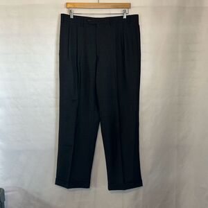 Lauren Ralph Lauren Mens Dark Gray Wool Pleated Dress Pants size 36x30